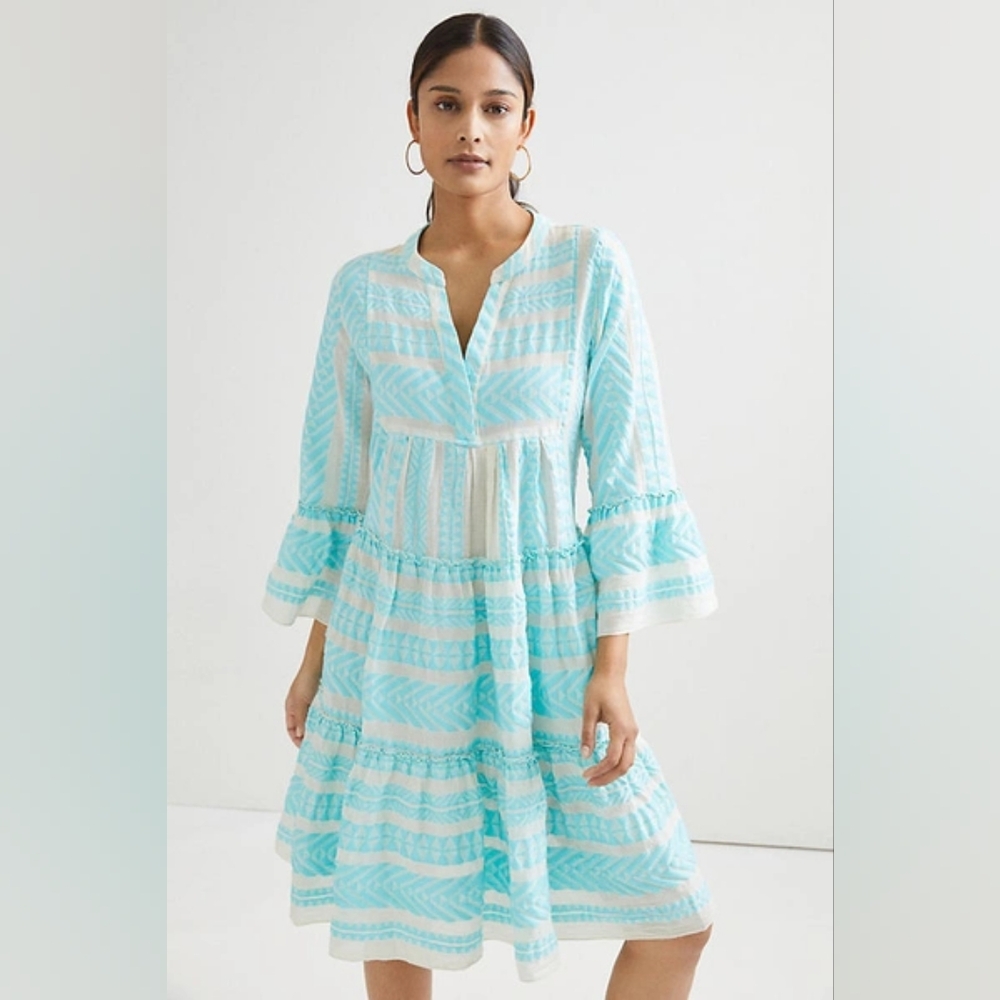 Devotion Twins Ella Midi Dress Mint Boho Beachy Made In Greece